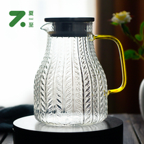 Summer solstice thickened cold water bottle cold water cup glass kettle high temperature resistant water set heat-resistant Nordic creative oversized