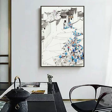 吴冠中 山水画 江南風景 掛軸 横幅 水墨画 中国美術 風景画 壁掛け 和室装飾 吴冠中江南挂画-吴冠中江南挂画促销价格、吴冠中江南挂画品牌- 淘宝