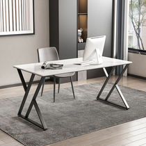 Modern simple luxury desk household small apartment living room study rock board computer office desk table and chair combination