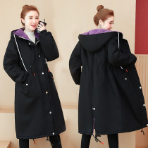 Pregnant women winter cotton-padded coat Korean version of thick lamb hair over the knee cotton-padded clothing pregnant mother warm cotton-padded jacket