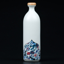 Jingdezhen creative wine bottle household wine bottle White wine glass wine bottle sealed ceramic one pound gift