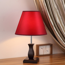 Modern Chinese wooden wedding lamp bedroom bedside home bride romantic red wedding dowry gift wedding room