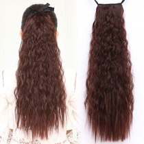Pony-tailed wig female long hair strap grab clip long curly hair female hair tail braid corn hot Net red fake real hair natural