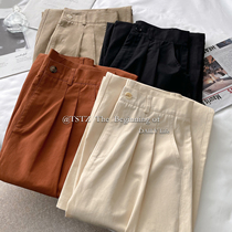 Tstz Afour homemade large long legs recommend card with its color casual pants early fall loose wide leg pants Western suit pants