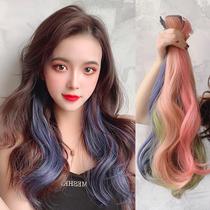 Hanging ear dyeing piece wig piece curly hair color can be tied hair bleaching and dyeing a piece of pick-up wig strip thin can be tied to the horsetail joint