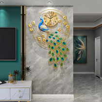 Watch living room wall clock home fashion peacock creative watch Wall mute quartz clock European light luxury decorative clock
