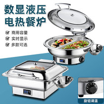 Stainless steel buffet stove Electric heating insulation pot Visual hydraulic Buffy stove Hotel breakfast stove insulation stove tableware