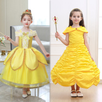 Girls Summer Bell Snow Princess Dress Zi Le Pei new children elsa puffy gauze dress Aisha dress