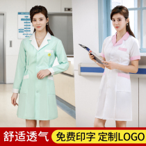 Nurse clothes pharmacy white coat long sleeve pink work clothes female pharmacy work clothes female beauty salon female nurse