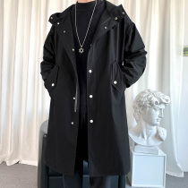 Spring and autumn windbreaker boys mid-length Korean version of the trend handsome over-the-knee British cloak ruffian handsome slim-fit coat coat