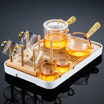 Glass tea set set household tea products light luxury high-end kung fu tea cup teapot office meeting high-end