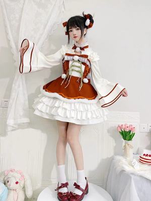 taobao agent Christmas clothing, demi-season soft Hanfu, Lolita style, Lolita Jsk