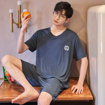 Summer Pyjamas men Modale thin short sleeves shorts loose casual Big code Two sets of home Suits Suits