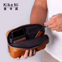 Giqani travel containing bag genuine leather male earthen bag with bag key hanging buckle hand grip bag trend casual handbag