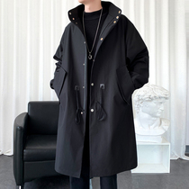 Windbreaker mens long coat Korean version of the trend handsome Tide brand ins loose leisure spring and autumn mens coat tide