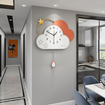 Modern simple wall clock light luxury personality creative clock living room home Fashion Net red mute decorative clock Wall