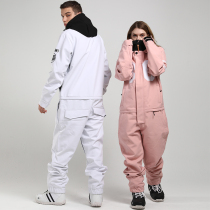 GsouSnow ski suit one-piece couple men and women with the same snow suit veneer double board waterproof ski suit mens suit