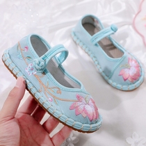  Childrens handmade cloth shoes melaleuca girls  shoes Old Beijing embroidered shoes Baby Hanfu shoes Chinese style costume shoes