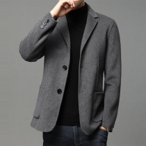 Pure wool double-sided woolen suit mens thick woolen coat business leisure casual casual casual winter mens small suit
