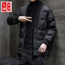 2019 autumn and winter New suit cotton coat Chinese style buckle coat men Korean slim cotton padded jacket thickened trend tooling