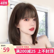  Wig female short hair natural full head cover net red summer age reduction clavicle hair styling simulation medium long hair wig set