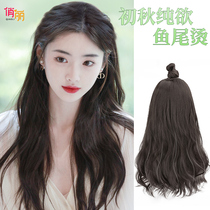 Wig female hair increased hair volume fluffy one-piece U-shaped patch three-piece simulation non-trace summer micro-roll wig