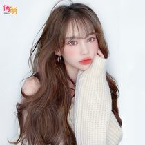 Wig female hair full head cover summer Net Red big wave natural round face simulation long curly hair long wig set