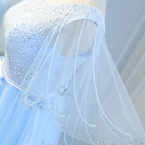 Evening dress 2021 new autumn team student performance chorus dress skirt blue host female long banquet stage
