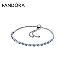Pandora Pandora blue and transparent sparkling 925 silver bracelet rope 599377C01 girl gift