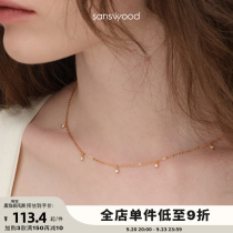 sanswood yesterday Star Spirits Dynamic Multi Zircon Stone Starry Sky Necklace Woman Pure Silver New 100 Lap Lock Bone Chain