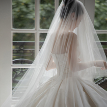 New Bride wedding veil Super Xiansen long covering photo French wedding simple plain yarn accessories Korean version