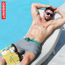 Beach pants mens quick-drying waterproof loose swimming belt lined seaside resort three-point shorts casual sports shorts