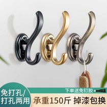 Entrance door metal clothes hooks single door rear hanging clothes hook wall Wall-mounted Cloister Hook Wardrobe Genguan Without Punch
