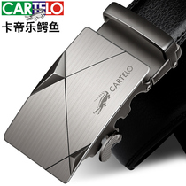 Cartile crocodile belt mens leather automatic buckle young and middle-aged summer business leisure cowhide belt trend