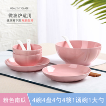 2-4 people couple dishes set home Japanese tableware creative personality ceramic bowl dishes chopsticks bowl chopsticks Big Soup Bowl