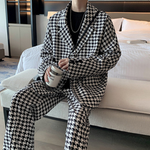 Hundred Bird Set Fried Street Suit Two Piece Mens Mens Wear Mature Hair Stylist Suit Jacket