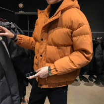 Mens winter jacket bread jacket down cotton jacket warm and thick Japanese cotton-padded jacket trend solid color
