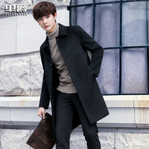 Autumn and winter mens double woolen coat woolen trench coat long thick English style Niko cashmere coat