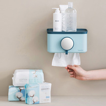 Wash towel box wall-mounted toilet tissue box toilet paper rack drawing box rack non-punching household toilet paper box