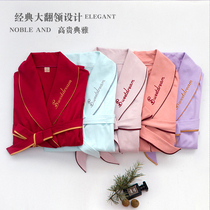 Sleeping Robe Woman Pure Cotton Spring Autumn Style Bathrobe Water Suction Speed Dry Long Sleeves Slim spring Summer full cotton long Damp Pyjamas home Gun