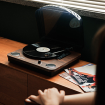 Retro Black Adhesive Record Machine Living Room Light Extravagant Modern Bluetooth Sound Singer Personality Gift