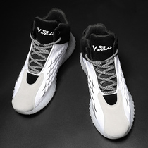 Hong Kong Chao brand new autumn and winter mens shoes warm cotton shoes Korean trend Joker running basketball high shoes