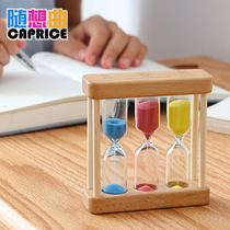 Wooden children brushing hourglass timer 1 3 5 three minutes time funnel mini anti-drop creative small ornaments