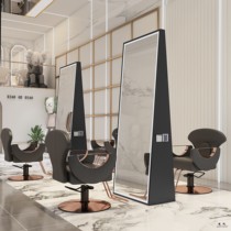  Net celebrity barber shop mirror table single-sided against the wall double-sided hair salon simple trendy hair salon special mirror with lamp landing