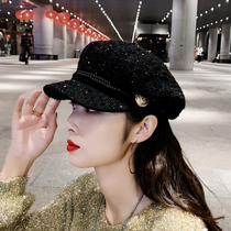 Beret female Korean tide spring and autumn winter hat children octagonal hat New 2021 net Red fashion Joker cap