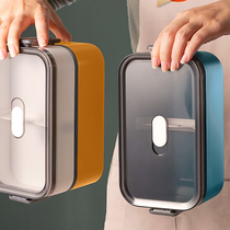 Japanese office workers bento boxes are easy to carry students separate insulation microwave oven double split stainless steel lunch box