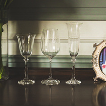Czech imported crystal glass Bohemia wine goblet Red wine Burgundy Champagne Waterfall ripple glass