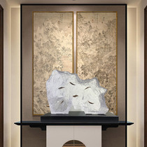 Sales department model room space decoration modern Chinese translucent and marble base twisted sculpture ornaments