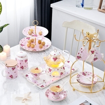 Qiaomu flower tea cup set European small luxury heat-resistant glass tea pot set Creative English afternoon tea tea set