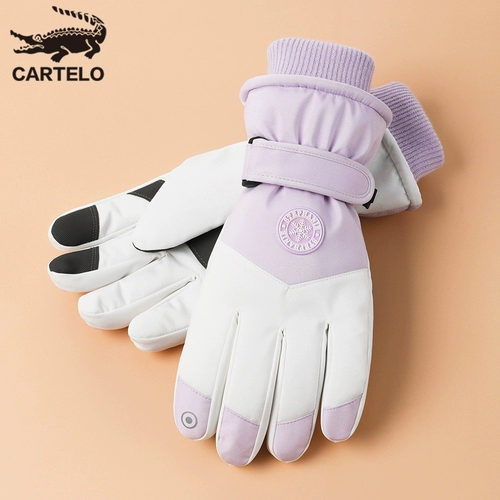 Лыжные перчатки, зимний электрический флисовый дорожный удерживающий тепло водонепроницаемый мужской комплект